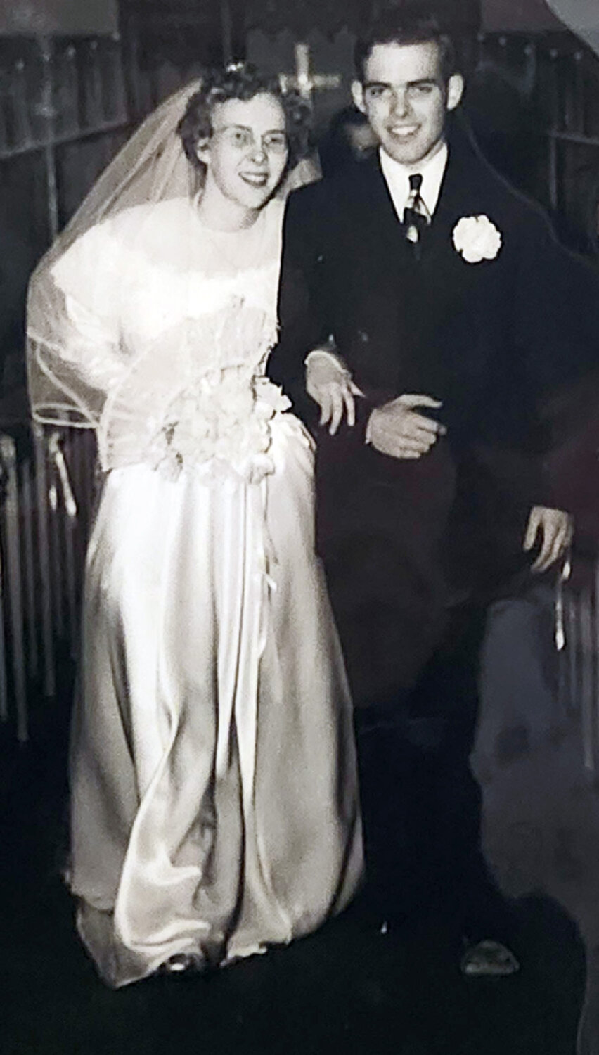Bill Murdock and his wife Frances are pictured at their wedding.